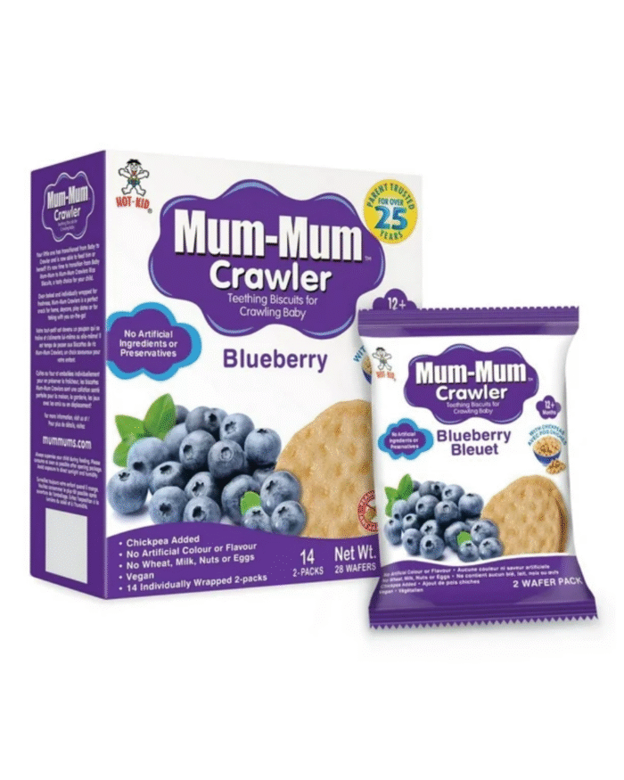 Mum-Mum Crawler Blueberry Teething Biscuits for Babies 12+ Months