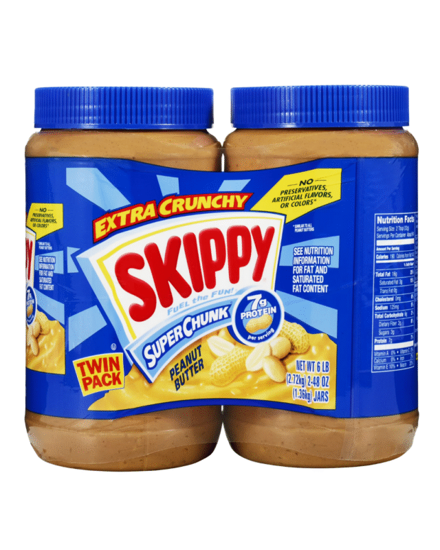 Skippy Super Chunk Extra Crunchy Peanut Butter – Single Jar or Twin Pack (1.36kg Each)