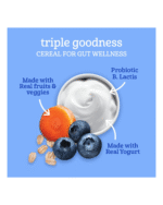 Gerber Triple Goodness Baby Cereal Blueberry Yogurt 6 Months+, Promotes Gut Wellness, Fibre-rich Ingredients