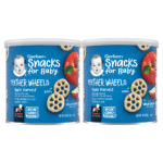 Gerber Snacks for Baby Teether Wheels Apple Harvest (2 Cans)