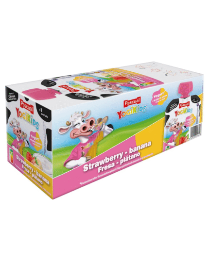 Pascual YogiKids Strawberry Banana Yogurt Pouch for Kids (1+ Years)