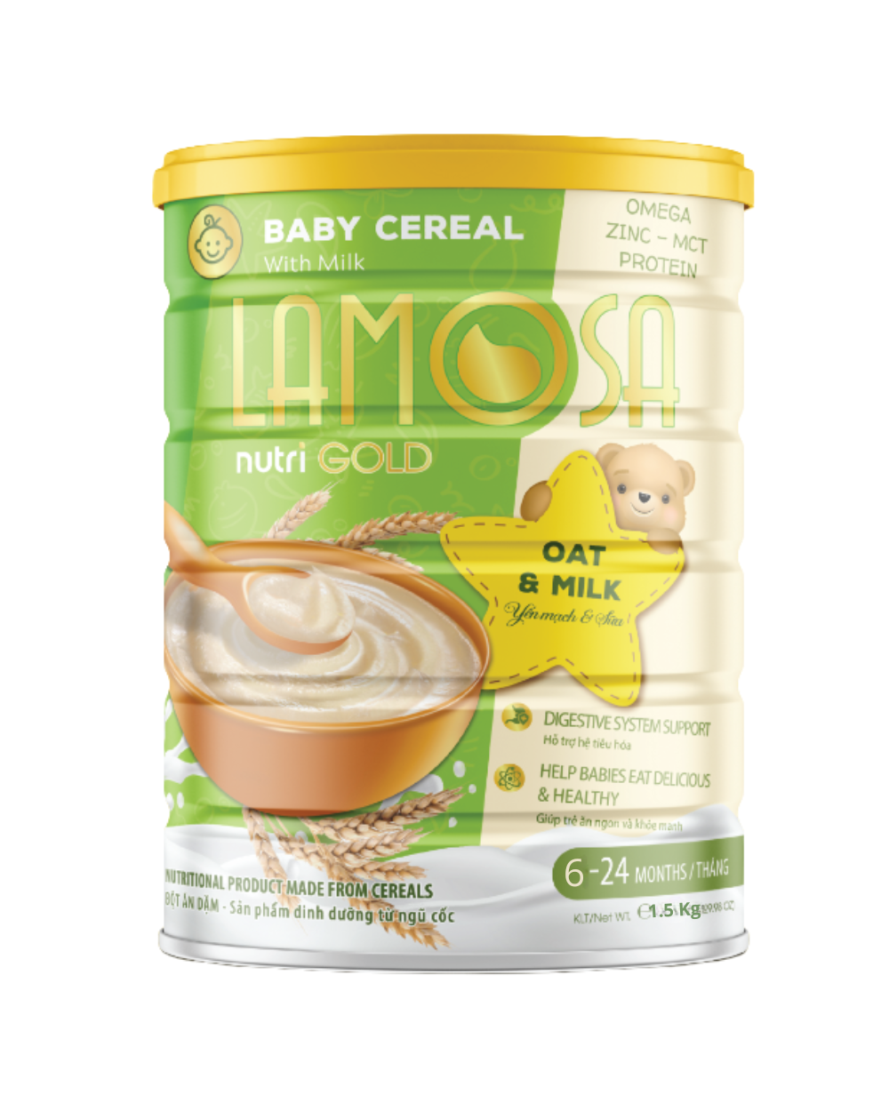 1.5kg Lamosa Baby Cereal Oat & Milk