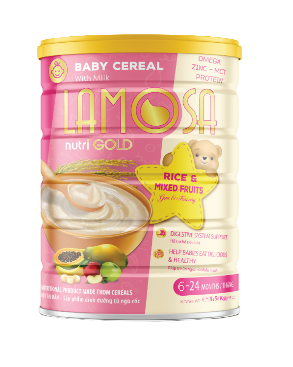1.5kg Lamosa Baby Cereal Rice & Mixed Fruits