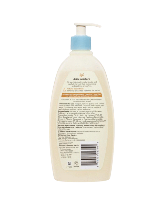 Aveeno Baby Daily Moisture Wash & Shampoo 532ml