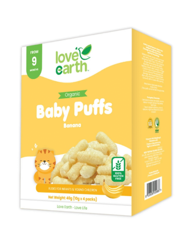 Love Earth Organic Banana Baby Puffs (9+ Months)