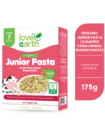 Love Earth Organic Junior Pasta Country Farm Animal Shapes 175g