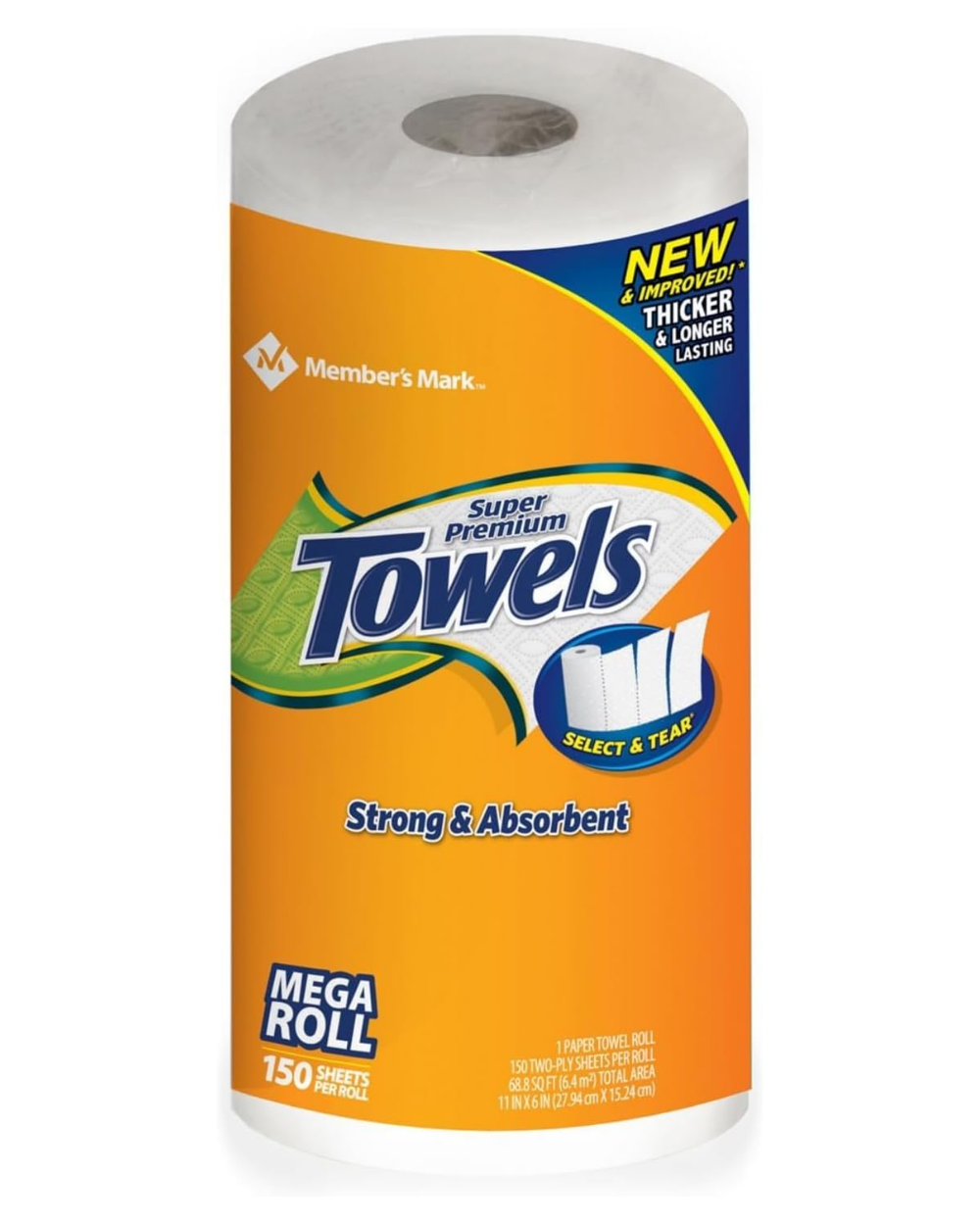 Member's Mark Super Premium Paper Towels Mega Roll – 150 Sheets Member's Mark Super Premium Paper Towels Mega Roll – 150 Sheets
