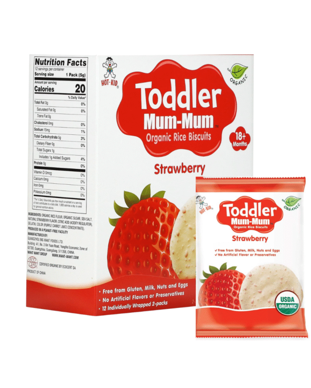 Toddler Mum-Mum Organic Strawberry Rice Biscuits (18+ Months)