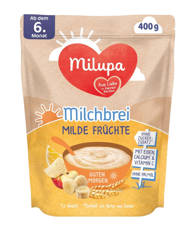 Milupa Milchbrei Milde Früchte Baby Cereal 400g | Mild Fruits Breakfast Cereal for Babies 6+ Months