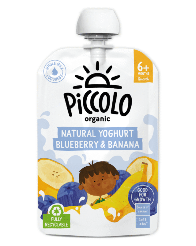 Piccolo Organic Natural Yoghurt Blueberry & Banana Baby Pouch 100g