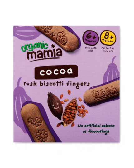 Organic Mamia Cocoa Rusk Biscotti Fingers Baby Biscuits 6+ Months
