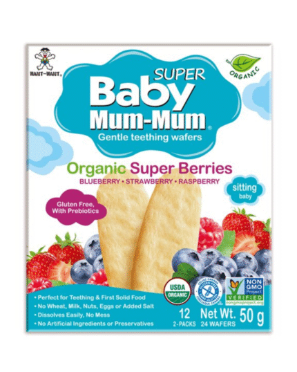 Baby Mum-Mum Organic Super Berries Teething Wafers with Prebiotics & Protein 6 Months+