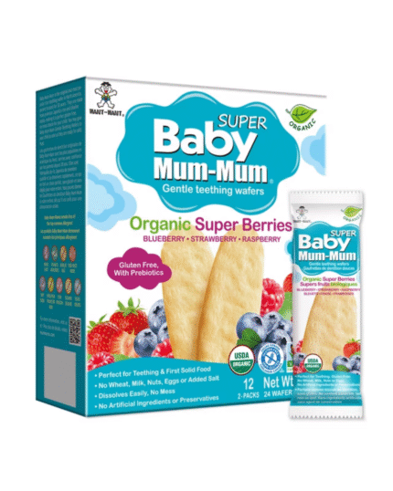 Baby Mum-Mum Organic Super Berries Teething Wafers with Prebiotics & Protein 6 Months+