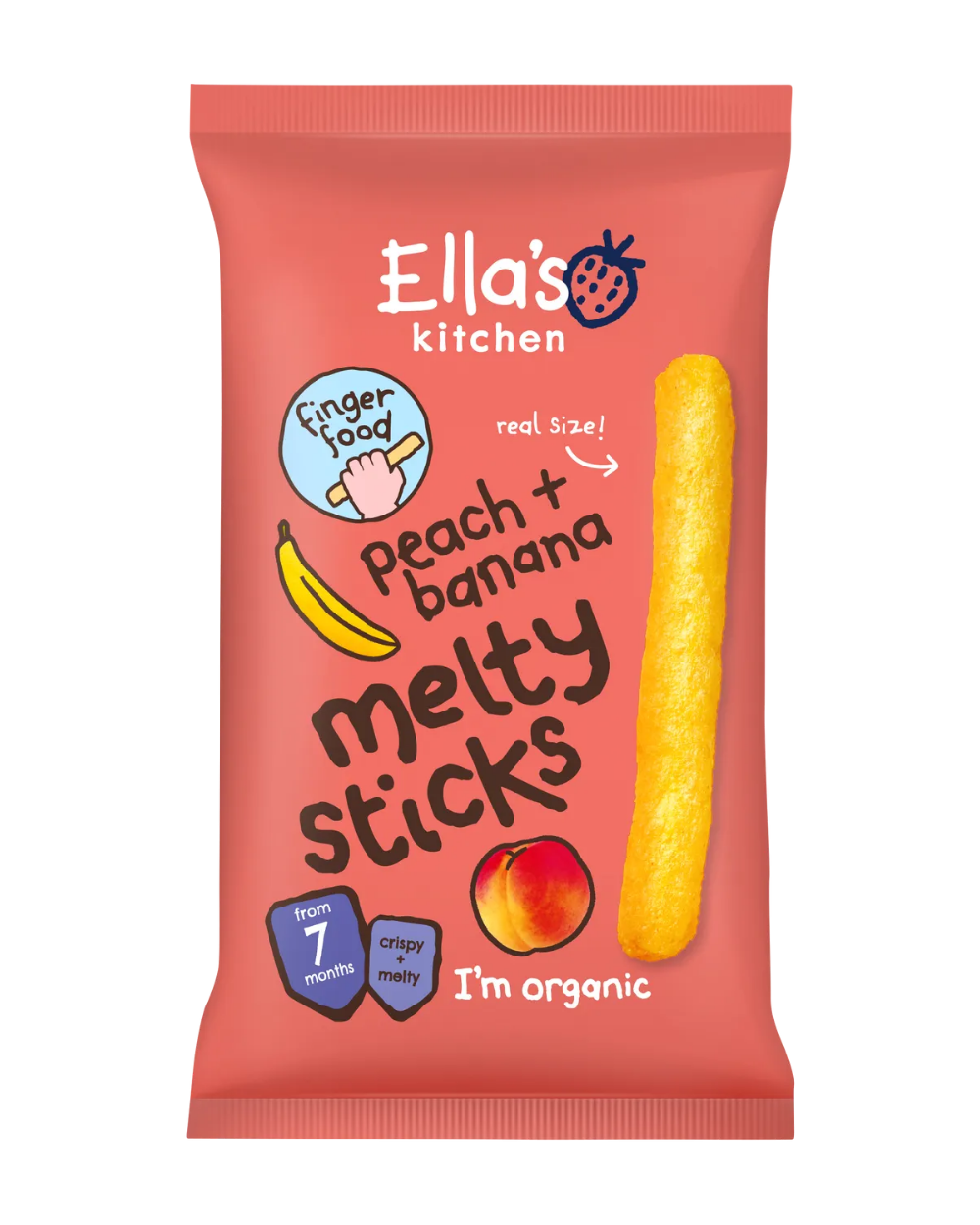 Ella’s Kitchen Peach & Banana Melty Sticks 7+ Months Ella’s Kitchen Peach & Banana Melty Sticks 7+ Months