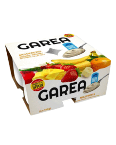 Buy Garea Multifruits Yoghurt 4 x 100g, a creamy Spanish long-life fruit yoghurt made with fresh milk. Calcium-rich, gluten-free and suitable from 12 months+.