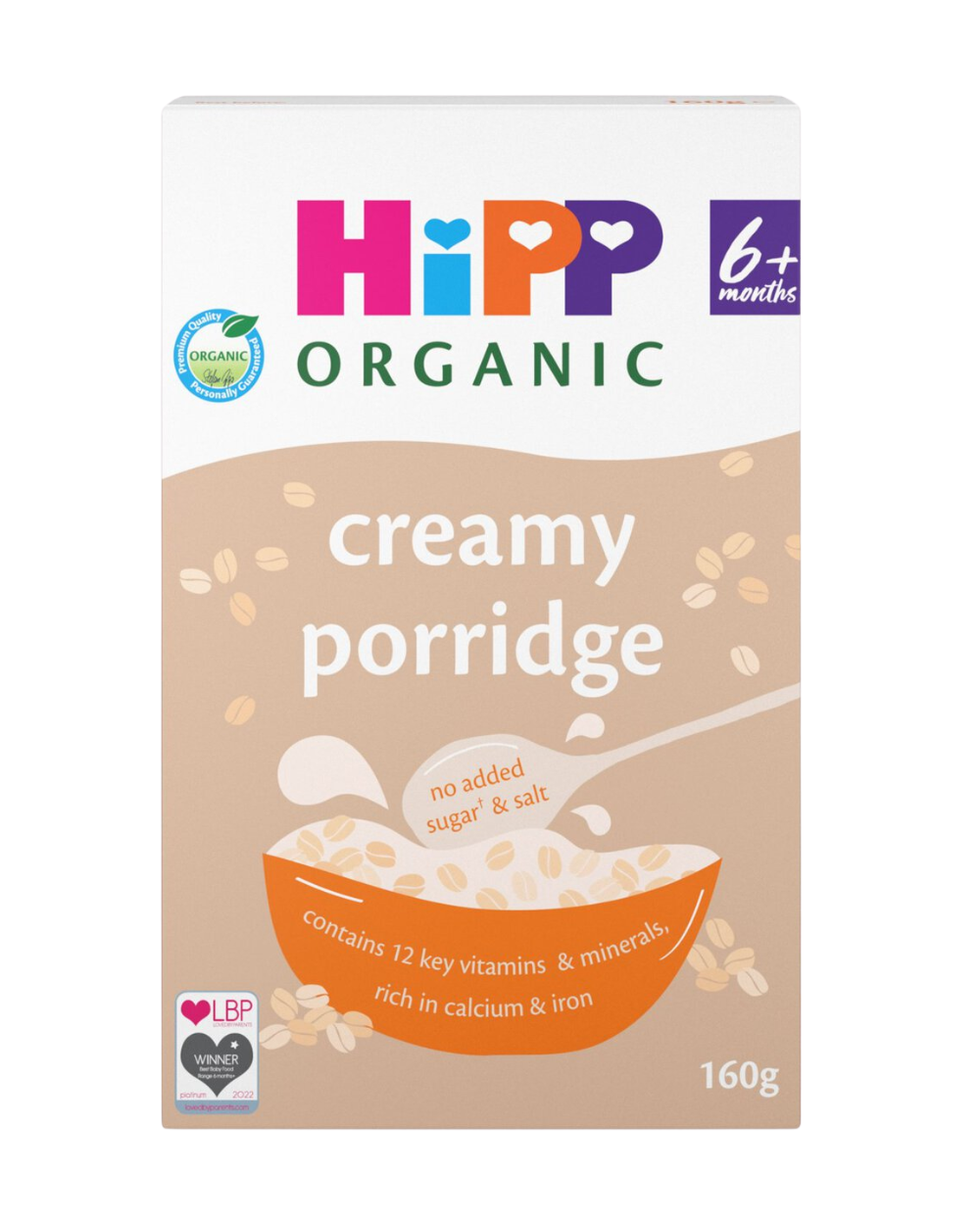 HiPP Organic Creamy Porridge 6+ Months – Iron & Calcium Baby Cereal 160g HiPP Organic Creamy Porridge 6+ Months – Iron & Calcium Baby Cereal 160g