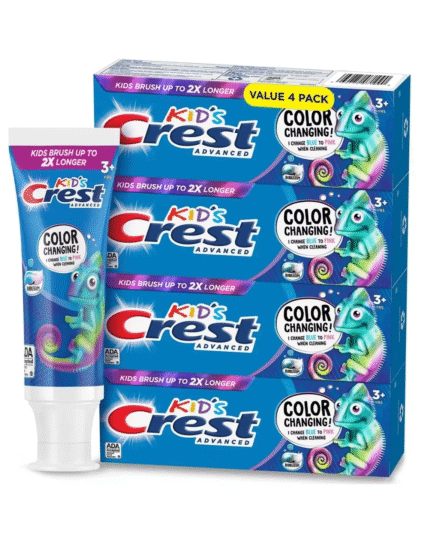 Crest Kids Advanced Color Changing Toothpaste – Pack of 4