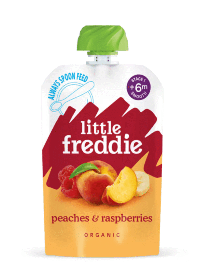 Little Freddie Organic Peaches & Raspberries Baby Fruit Puree – 6+ Months