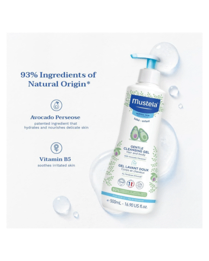 Mustela Gentle Cleansing Gel 500ml for Babies & Kids – Hair & Body Wash